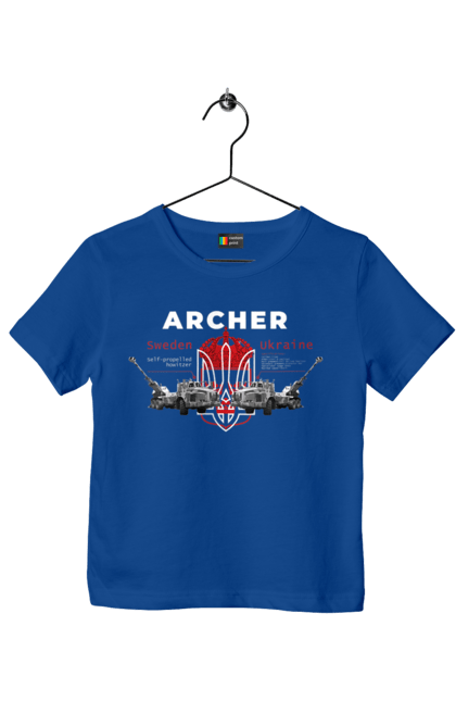 Футболка дитяча з принтом "Archer". Archer, bayraktar, caesar, himars, javelin, nlaw, patriot, weapon, zaluzhny. 2070702
