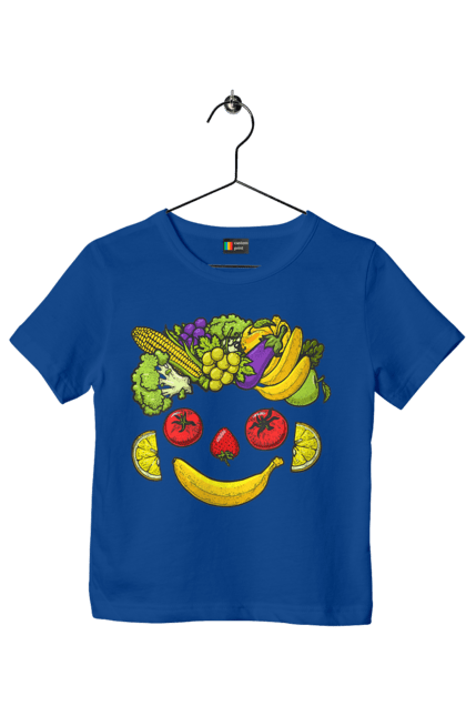 Футболка дитяча з принтом "Зсж Посмішка". Зож, овоч, посмішка, фрукт. 2070702