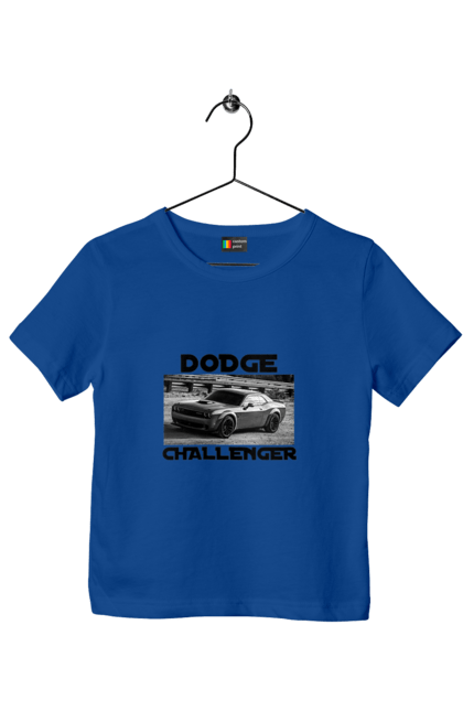 Children's t-shirt with prints Dodge challenger. An american legend, auto, car, classic car, cult car, dodge challenger, powerful car, zhmasl kar. 2070702