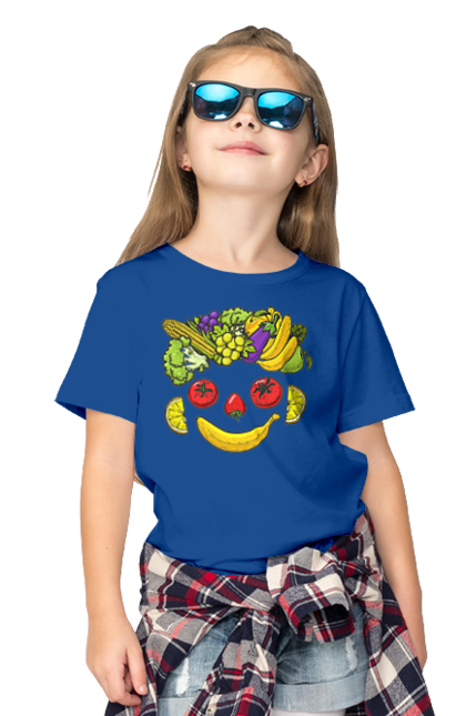 Футболка дитяча з принтом "Зсж Посмішка". Зож, овоч, посмішка, фрукт. 2070702