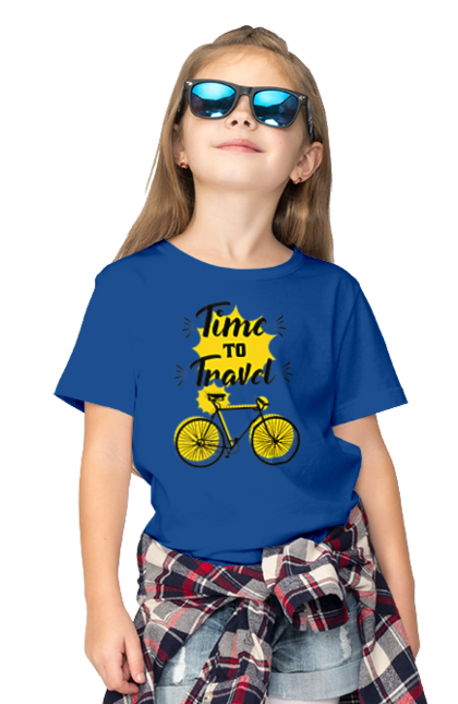 Children's t-shirt with prints Travel Time, Bicycle. Bicycle, time, travel. 2070702