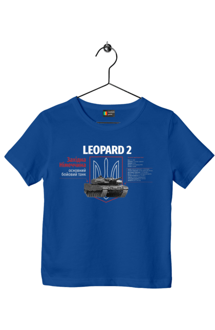Футболка дитяча з принтом "Leopard 2". Leopard 2, залужний, зброя, танк. 2070702