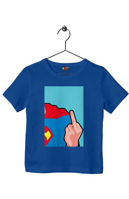 Футболка дитяча з принтом "Супермен". Бетмен, брутальні принти, комікси, круті принти, ліга справедливості, супермен. PrintMarket - інтернет-магазин одягу та аксесуарів з принтами плюс конструктор принтів - створи свій унікальний дизайн