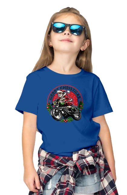 Merry Christmas, Santa Claus on a motorcycle