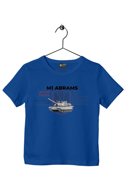 Футболка детская с принтом M1 Abrams английский. Abrams, m1 abrams, залужный, оружие, танк. 2070702