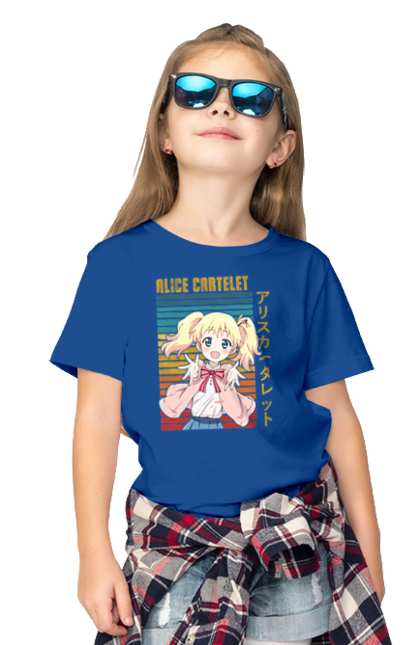 Children's t-shirt with prints Kiniro Mosaic Alice Cartelet. Alice, alice cartelet, anime, gold mosaic, kiniro mosaic, kinmoza, manga. 2070702