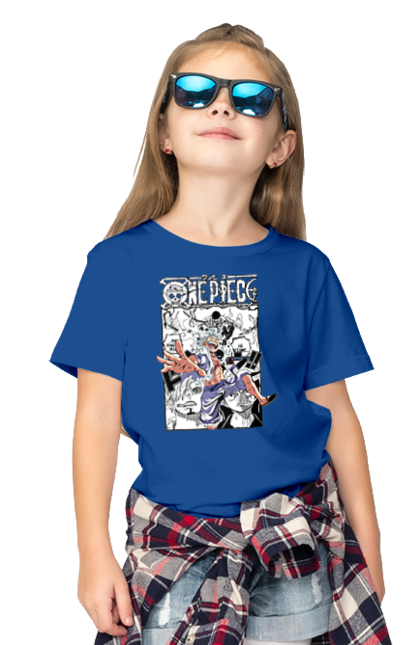 Children's t-shirt with prints One Piece Luffy. Anime, luffy, manga, monkey de luffy, one piece, pirates. 2070702