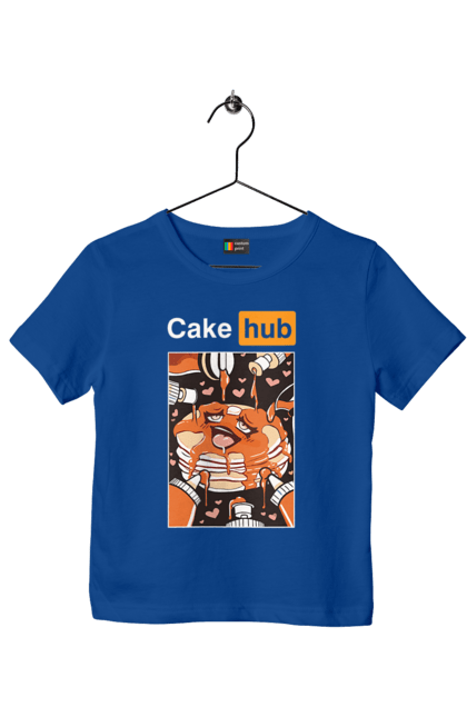 Футболка дитяча з принтом "Кейк Хаб". Брутальна, гумор, кейк хаб, порн хаб, прикол. 2070702