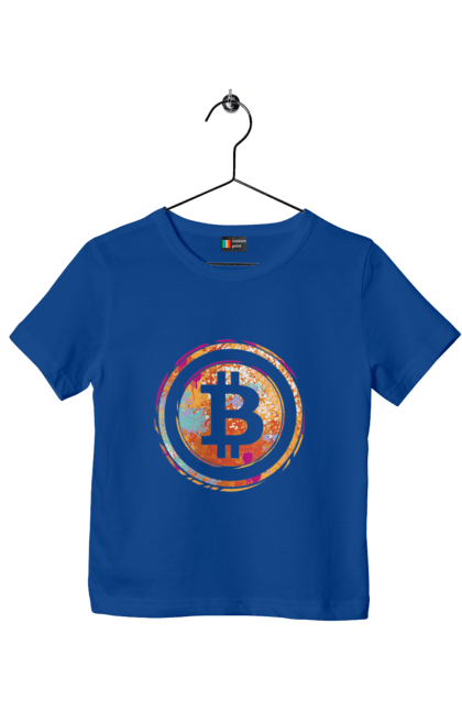 Футболка дитяча з принтом "Біткоїн". Биткоин, бінарний, біткоїн, біткойн, валюта, гроші, крипто, програміст, хакер. 2070702