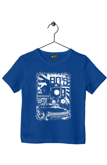 Футболка дитяча з принтом "80 Е, Машина І Музика". 80, 80ті, машина, музика. 2070702