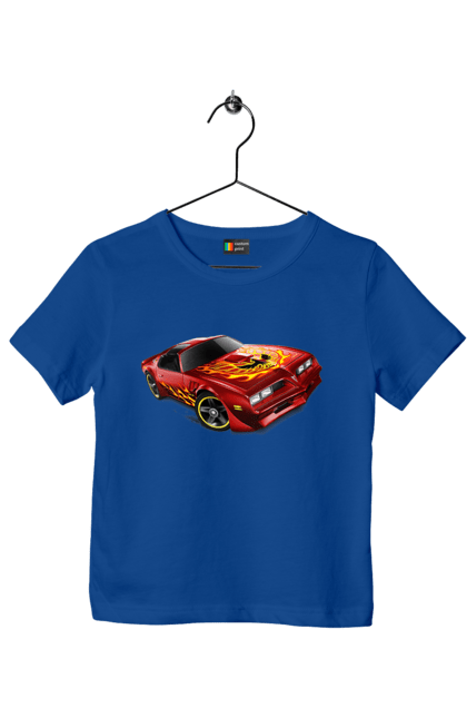Футболка детская с принтом Машина красная, скоростная. Езда, колеса, машина, скорость. 2070702