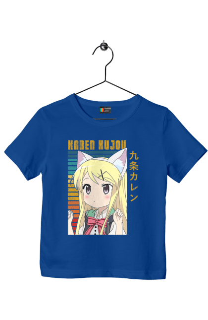 Children's t-shirt with prints Kiniro Mosaic Karen Kujo. Anime, gold mosaic, karen, karen kujo, kiniro mosaic, kinmoza, manga. 2070702