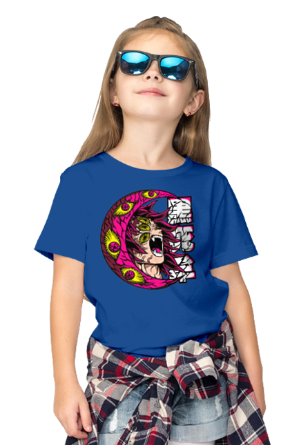 Children's t-shirt with prints Demon Slayer Kokushibo. Anime, demon slayer, eternal paradise faith, kimetsu no yaiba, kokushibo, manga, twelve kizuki, upper rank six. 2070702