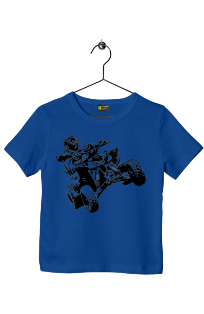 Футболка дитяча з принтом "Людина На Квадроциклі Чорний". Гонки, екстрим, квадроцикл. 2070702