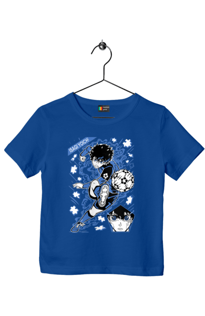 Children's t-shirt with prints Blue Lock Isagi Yoichi. Anime, blue lock, blue prison, manga, sport, sports anime, yoichi isagi. 2070702