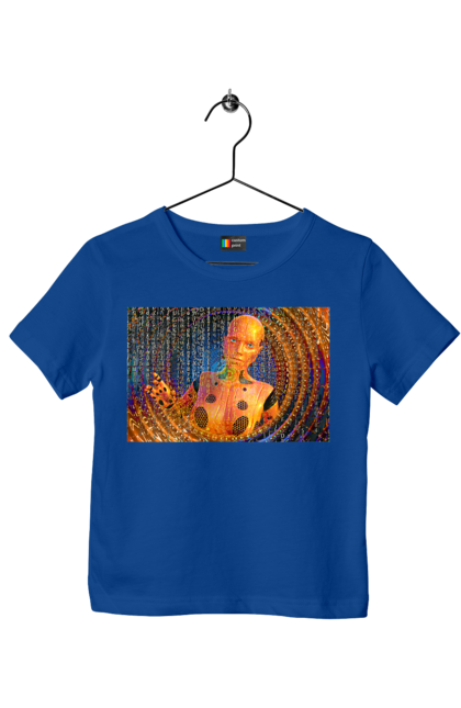 Футболка дитяча з принтом "Штучний інтелект". Айті, айтішник, гик, жінка, знання, інженер, інтелект, кібер, кібернетика, кіборг, код, комп, комп`ютерник, кристал, машинне навчання, мікросхема, мозок, портрет, програміст, професіонал, професія, розробник, розум, хакер, чіп, штучний інтелект, штучний розум. 2070702