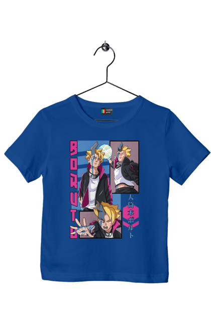 Children's t-shirt with prints Boruto. Anime, boruto, enemies, manga, neon, tv series. 2070702