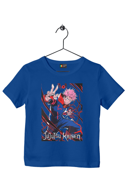 Children's t-shirt with prints Jujutsu Kaisen. Anime, dark fantasy, itadori, jujutsu kaisen, magic battle, manga, mystic, sukuna. 2070702