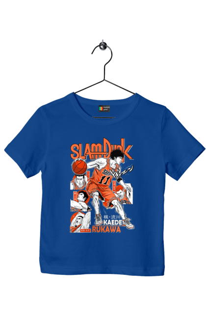 Children's t-shirt with prints Slam Dunk Kaede Rukawa. Anime, basketball, comedy, kaede rukawa, manga, school, shonen, slam dunk, sports anime. 2070702