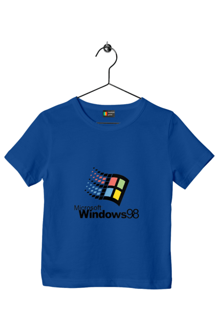 Футболка дитяча з принтом "Windows98". Angular, c, css, html, it, javascript, jquery, php, python, react, svelt, vue, айтишник, айті, гумор, код, кодувати, прогер, програміст, програмісти, ти ж, ти ж програміст, тиж програміст. 2070702