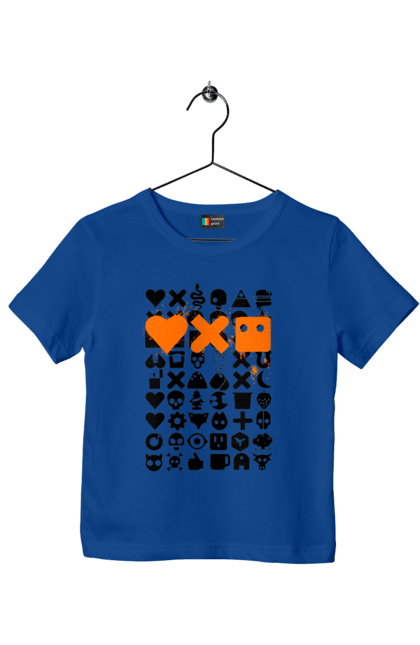 Children's t-shirt with prints Robotization. Code, life of robots, love cars, love robots, machine code, robot, robotic love, work and love, work in life. 2070702