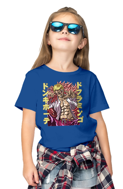 Children's t-shirt with prints One Piece Donquixote Doflamingo. Anime, donquixote doflamingo, heavenly yaksha, manga, one piece, straw hat pirates. 2070702