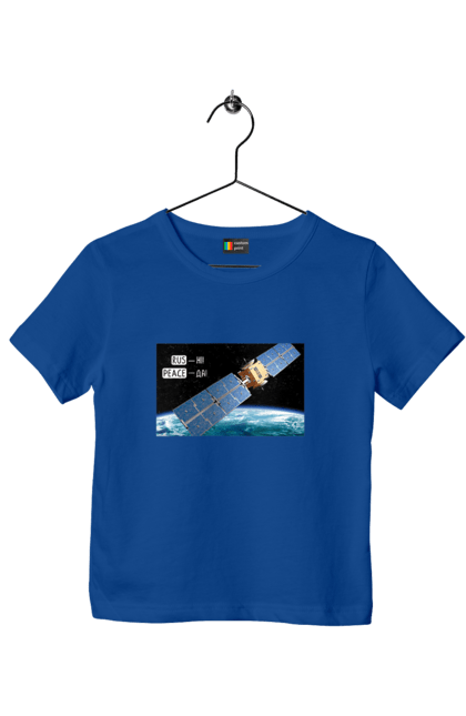 Футболка дитяча з принтом "Комсос за донати". Війна, допомога армії, карти, космос, переможемо, притула, русні пизда, супутник за донати, фантастика. 2070702