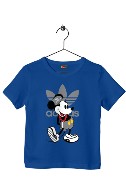 Футболка дитяча з принтом "Adidas Міккі Маус". Adidas, mickey mouse, адідас, дісней, міккі, міккі маус, мультфільм. 2070702