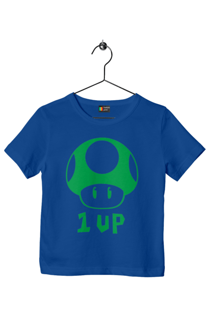 Children's t-shirt with prints 1UP Mario. Character, game, mario, mario bros, nintendo. 2070702