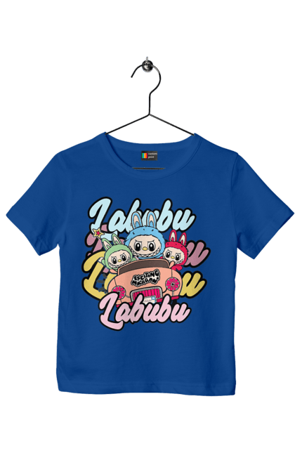 Футболка дитяча з принтом "Лабубу". Іграшка лабубу, лабубу, лабубу кока кола, мерч лабубу, мила, рожева лабубу, смішна лабубу. 2070702