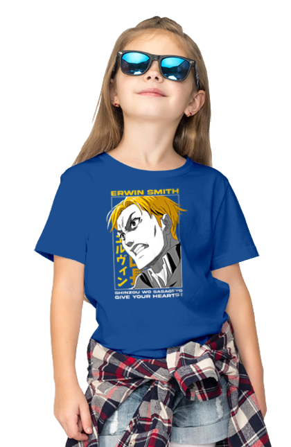 Children's t-shirt with prints Attack on Titan Erwin. Anime, attack on titan, erwin, erwin smith, manga, shingeki no kyojin, survey corps. 2070702