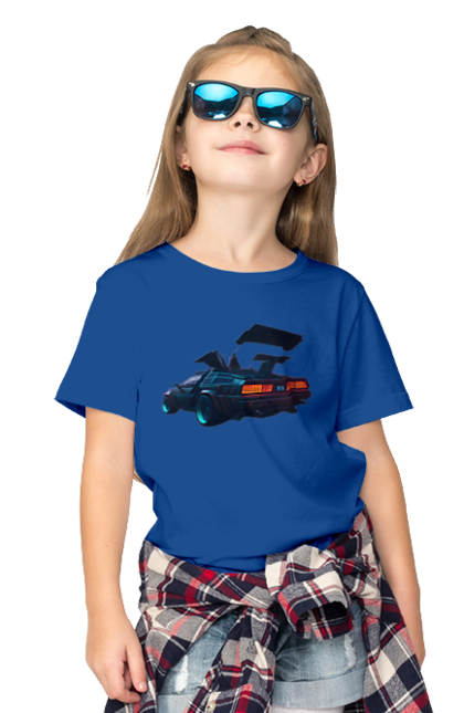 Children's t-shirt with prints DeLorean from back to the future. Car, delorean, from film. 2070702