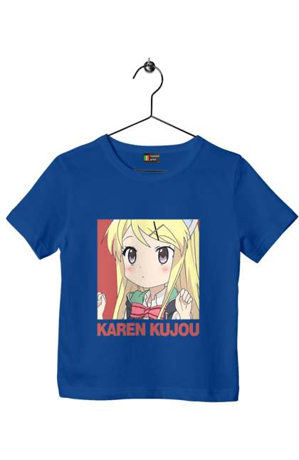 Футболка дитяча з принтом "Золота мозаїка Карен Куджо". Anime, karen kujo, kiniro mosaic, kinmoza, manga, аніме, золота мозаїка, карен, карен куджо, манга. 2070702