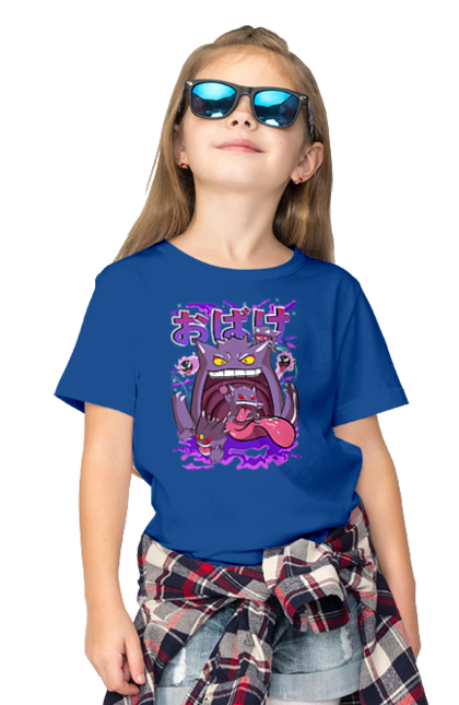 Children's t-shirt with prints Pokemon Gengar. Anime, fushigibana, games, gengar, nintendo, pokemon, pokemon go. 2070702