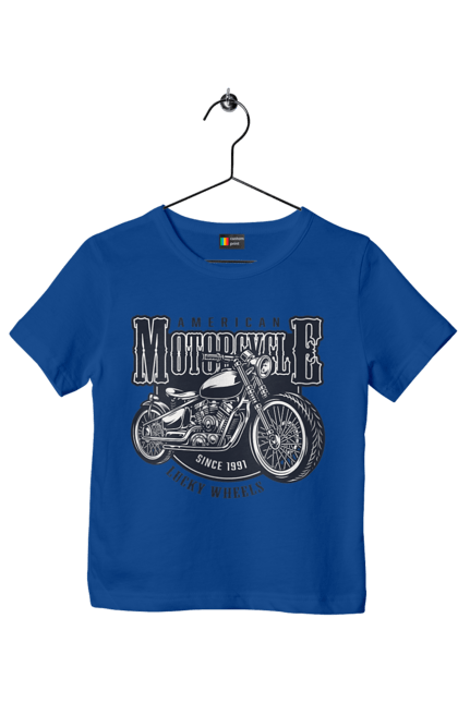 Футболка детская с принтом Крутой винтажный мотоцикл. Винтаж, винтажный, мотоцикл, мотоциклы, мужской, ретро, стильно. 2070702