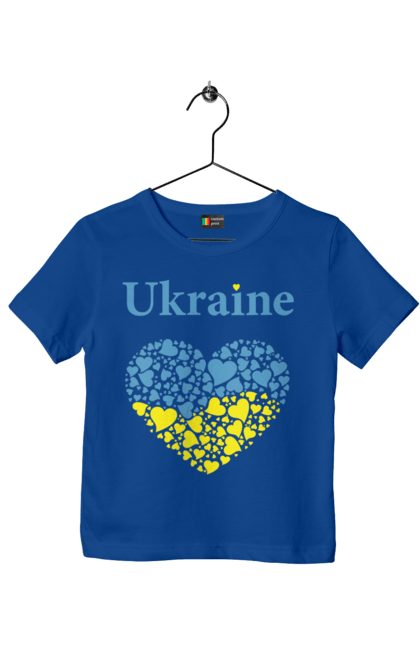 Футболка дитяча з принтом "Ukraine Heart". Прапор, серце, україна. 2070702