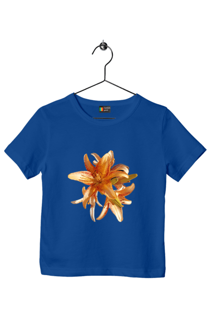 Children's t-shirt with prints Orange lily. Beauty, flower, lily, nature, orange, solar. 2070702