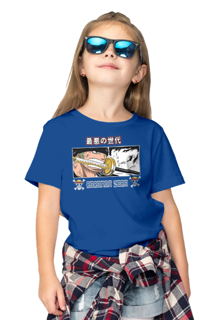 Children's t-shirt with prints One Piece Zoro. Anime, manga, one piece, roronoa zoro, straw hat pirates, swordsman, zoro. 2070702