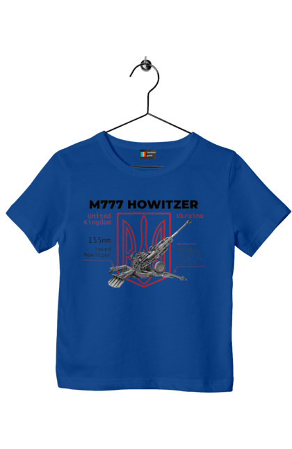 Футболка дитяча з принтом "155 мм гаубиця M777". Archer, bayraktar, himars, javelin, m777, patriot, weapon, zaluzhny, гаубиця. 2070702