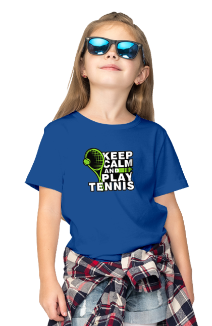 Футболка дитяча з принтом "Keep Calm And Play Tennis". Keep calm, великий теніс, зберігай спокій, спорт, теніс, тенніс. futbolka.stylus.ua