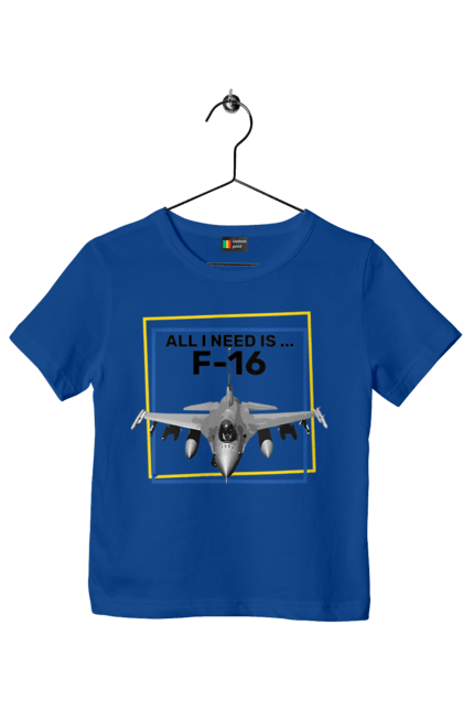Children's t-shirt with prints F16. Airplane, f16, himars, weapon, zaluzhny. 2070702