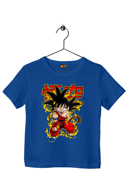 Футболка детская с принтом Жемчуг дракона Сон Гоку. Anime, dragon ball, manga, son goku, tv series, аниме, гоку, жемчуг дракона, манга, сон гоку. 2070702