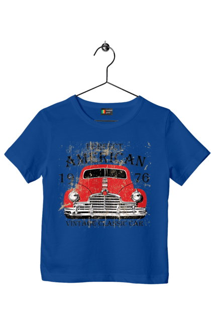 Футболка дитяча з принтом "Машина вінтаж, 1976". 1976, вінтаж, машина. 2070702