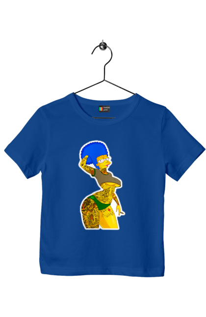 Футболка дитяча з принтом "Мардж Сімпсон". Marge, simpson, мардж, мультфільм, сімпсон. CustomPrint.market