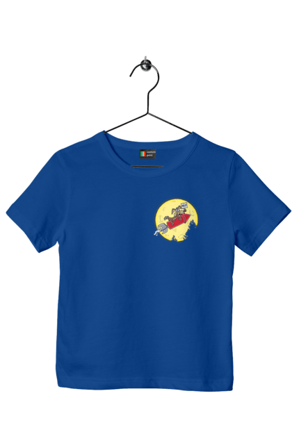 Children's t-shirt with prints Wile E. Coyote. Anti-hero, cartoon character, fast and bold, funny melodies, kayot, north american cayot, thief, villas, wiley, wili kayot. 2070702