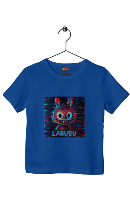 Футболка дитяча з принтом "Лабубу". Crt, rgb, глітч, кіберпанк, лабубу, пікселі, ретро, спотворення, цифрове мистецтво, шум. 2070702