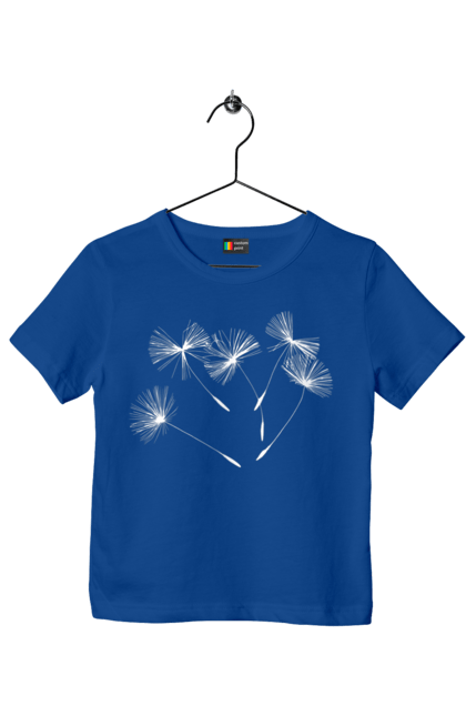 Футболка дитяча з принтом "Насіння кульбаби". Вітер, кульбаба, кульбаби, літають, літо, насіння, політ, природа, сезон. 2070702