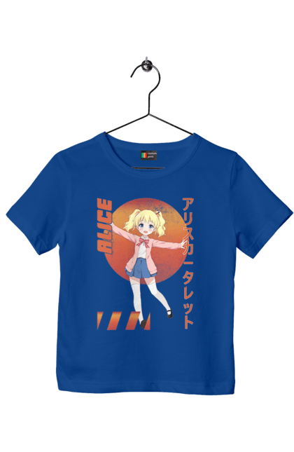 Children's t-shirt with prints Kiniro Mosaic Alice Cartelet. Alice, alice cartelet, anime, gold mosaic, kiniro mosaic, kinmoza, manga. 2070702