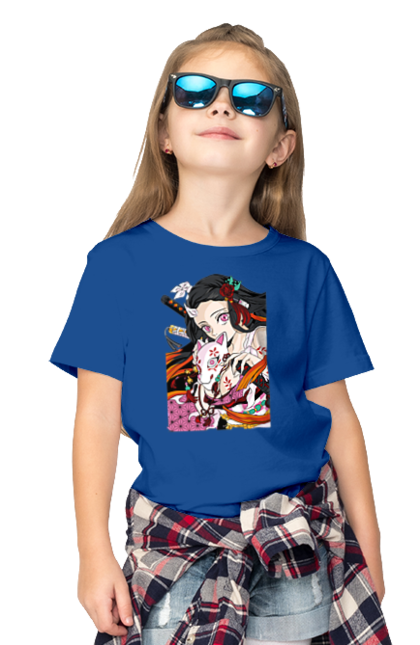 Children's t-shirt with prints Demon Slayer Nezuko. Anime, demon slayer, kimetsu no yaiba, manga, nezuko, serial. 2070702
