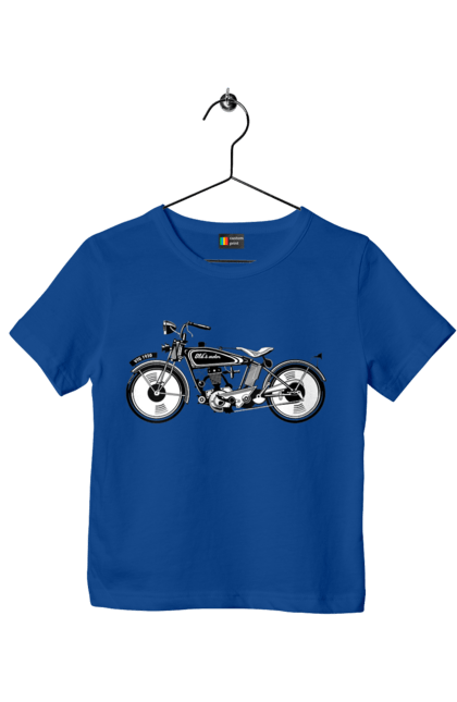 Футболка дитяча з принтом "Мотоцикл Ретро". Мото, мотоцикл, ретро. 2070702